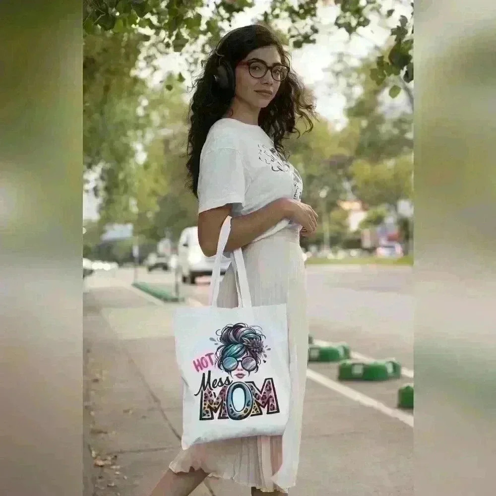 Hot mom mess stylish tote bag for shopping or groceries